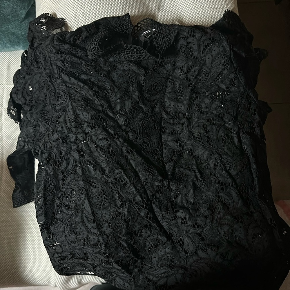 Black Never Worn Express Top with all Lace Detailing